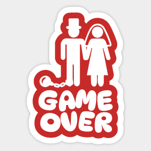 Funny Wedding Marriage Game Over Sticker